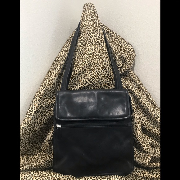 Fossil Handbags - Vintage Fossil Black Leather Shoulder Bag